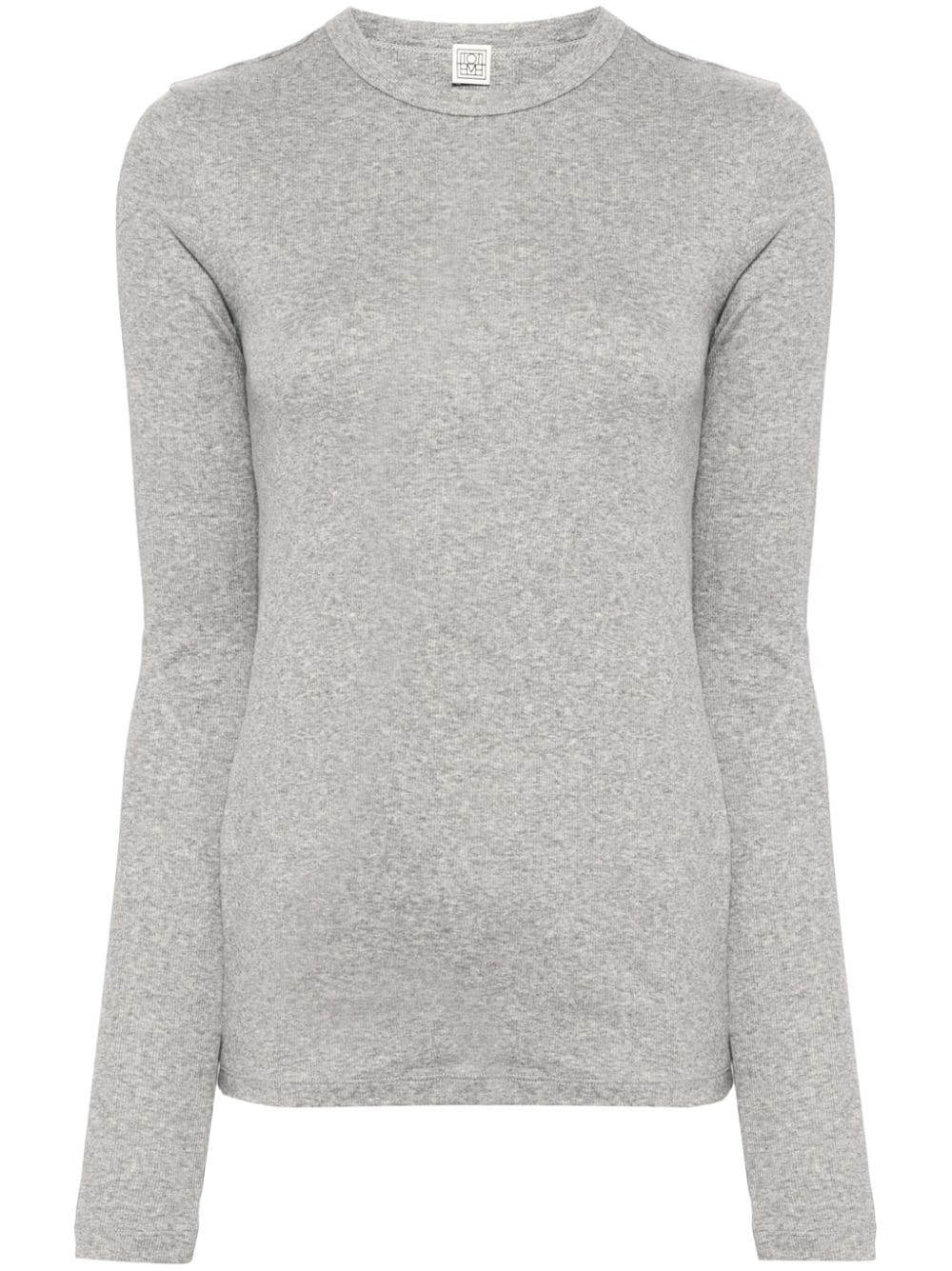 long-sleeved cotton T-shirt - 1