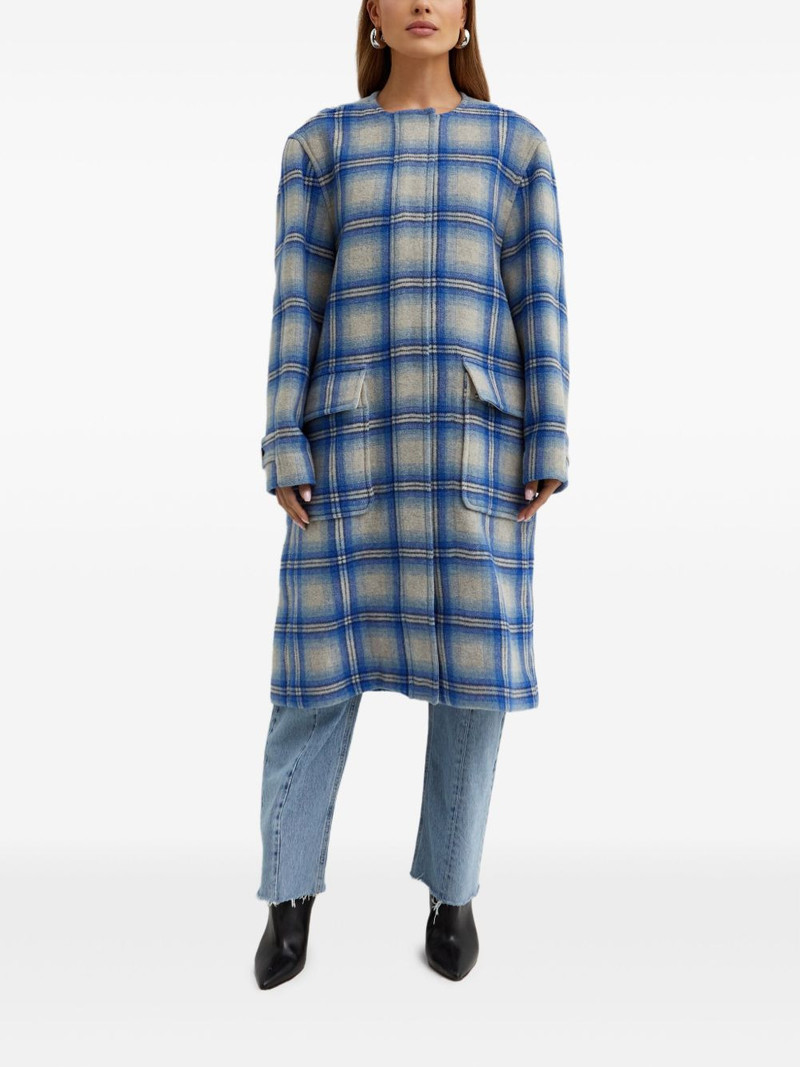 plaid-pattern wool coat 3