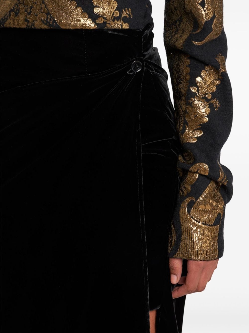 velvet midi skirt - 5