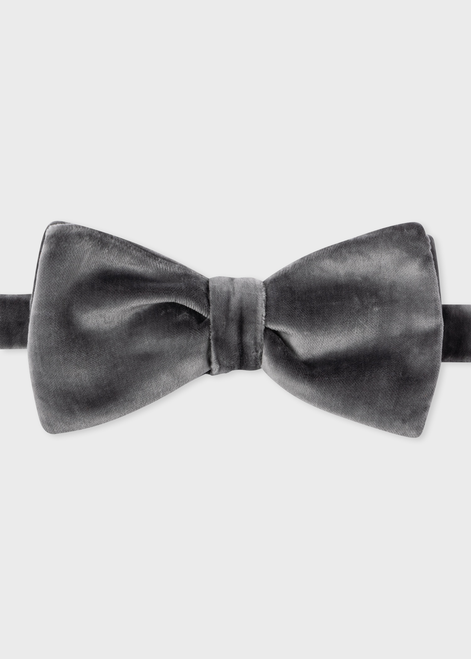 Grey Velvet Self-Tie Bow Tie - 1