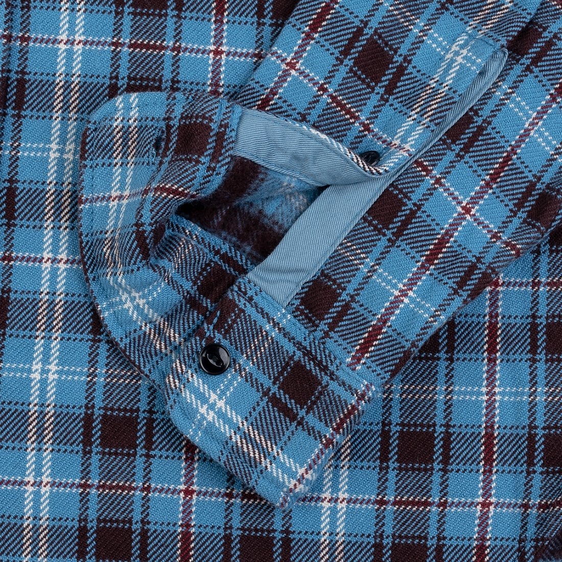Ultra Heavy Flannel Blanket Check Work Shirt - Sax Blue - 10