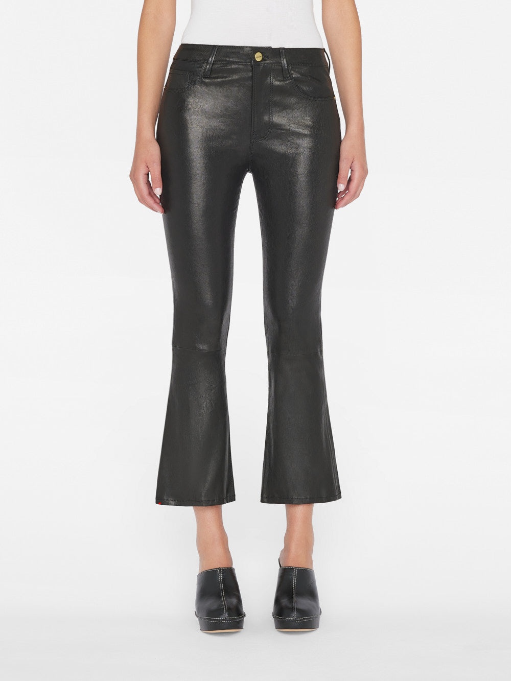 Leather Le Crop Mini Boot in Washed Black - 2