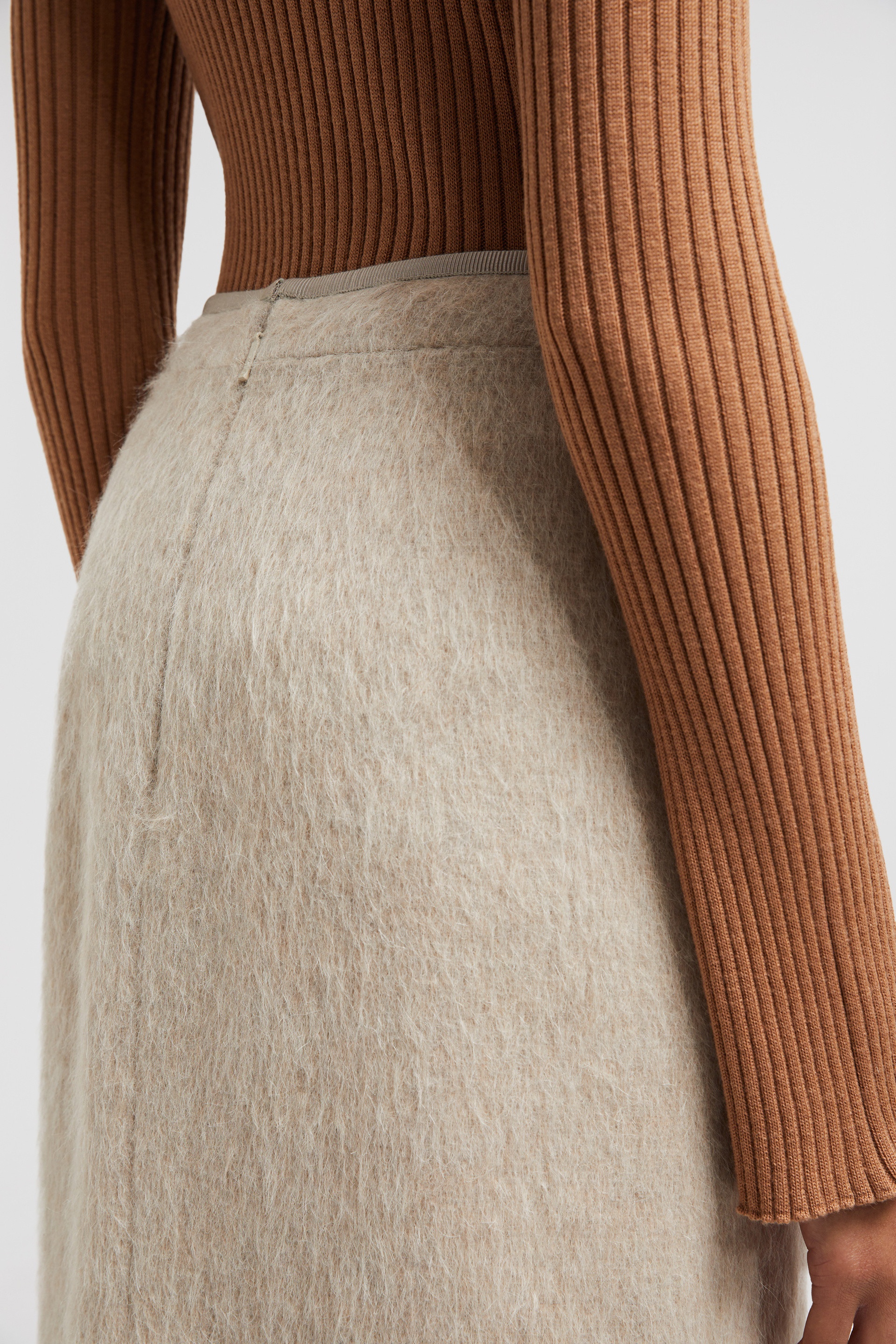 Wool Blend Midi Skirt - 6