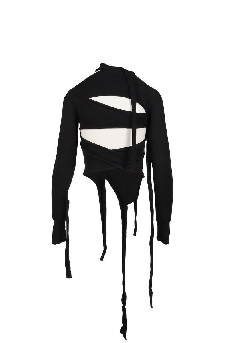 OTTOLINGER CUT-OUT KNIT LONG SLEEVE / BLACK outlook