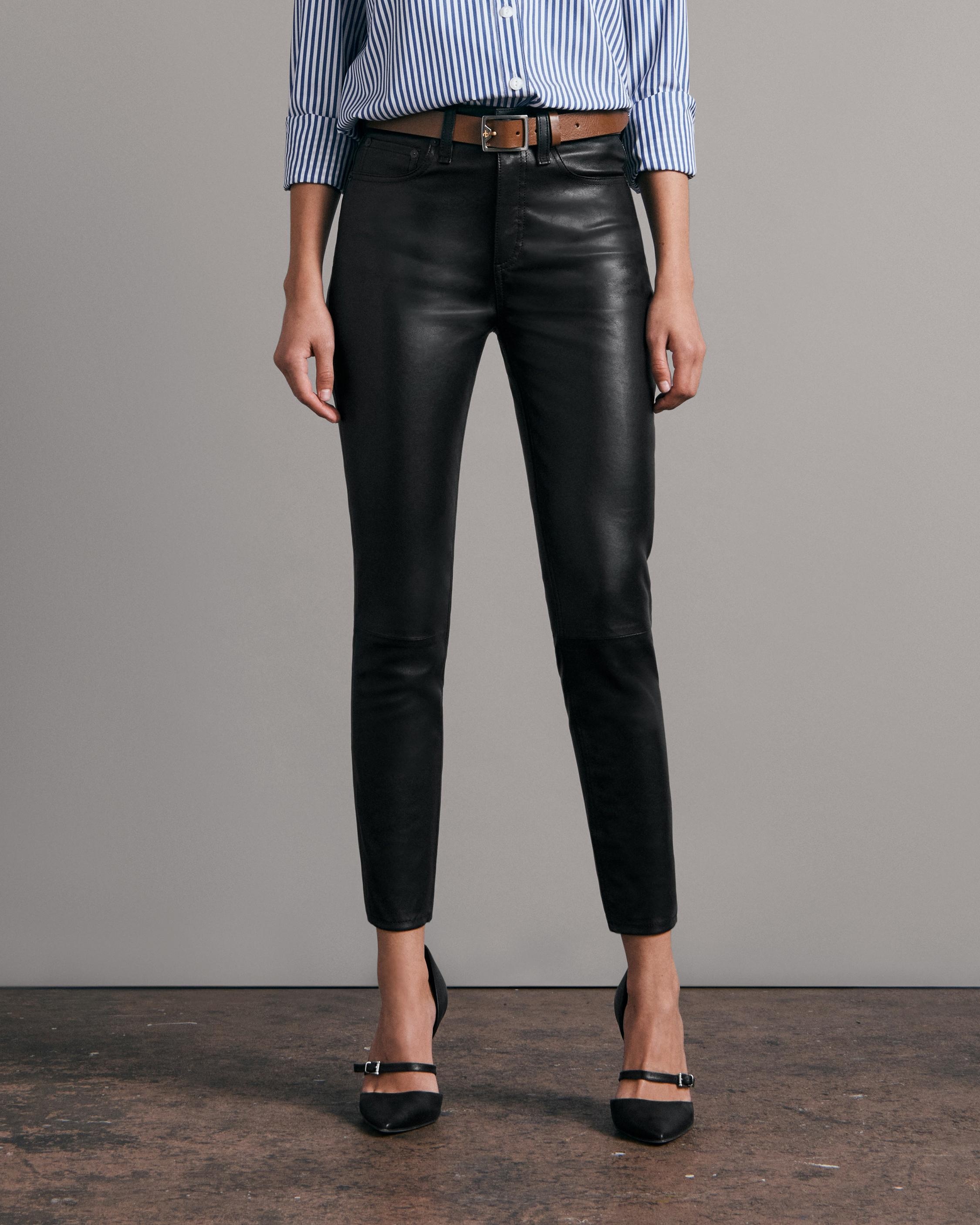 Rag & Bone Nina Leather High-Rise Pants - Bergdorf Goodman