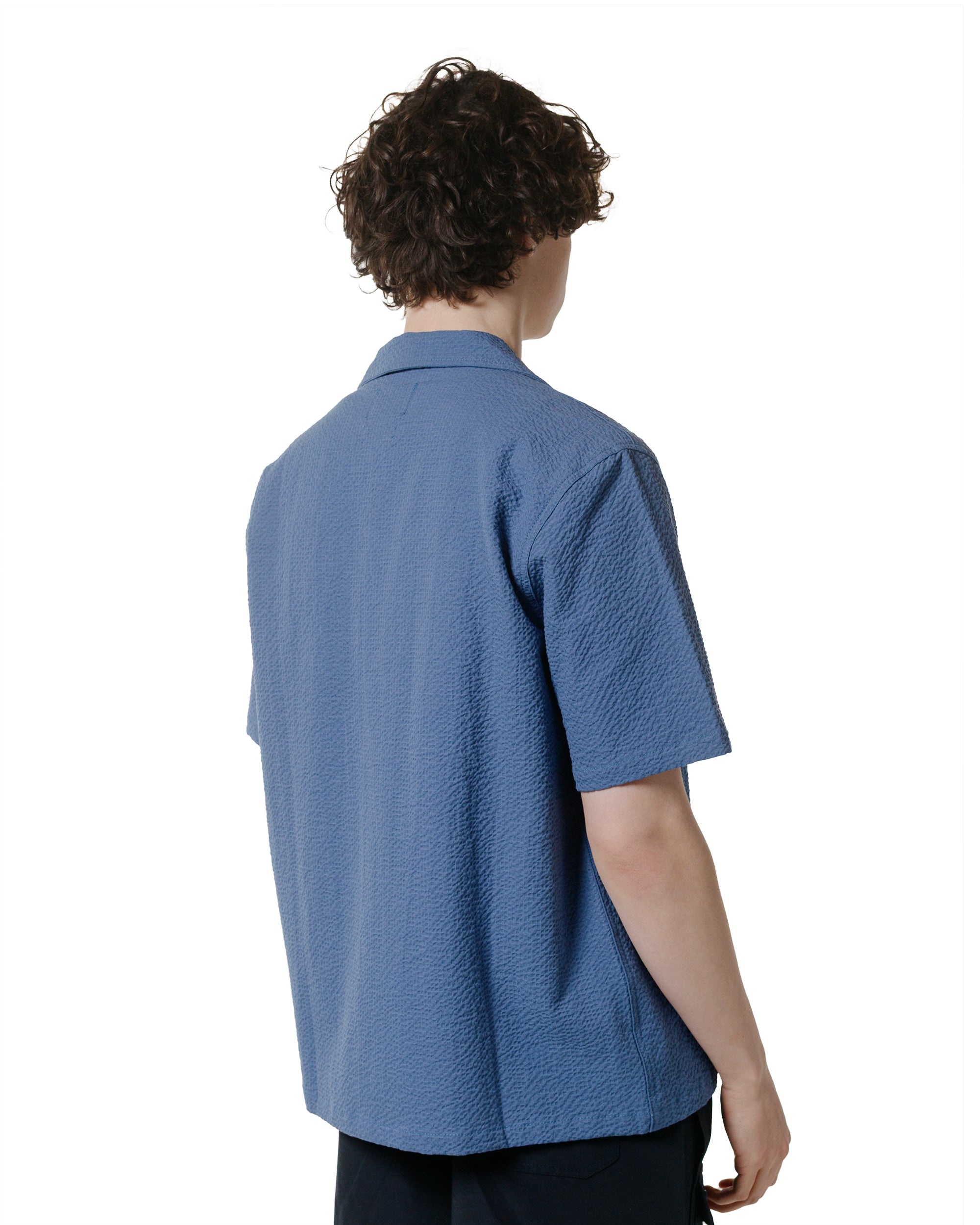 Cocktail Shirt Blue Seersucker - 3