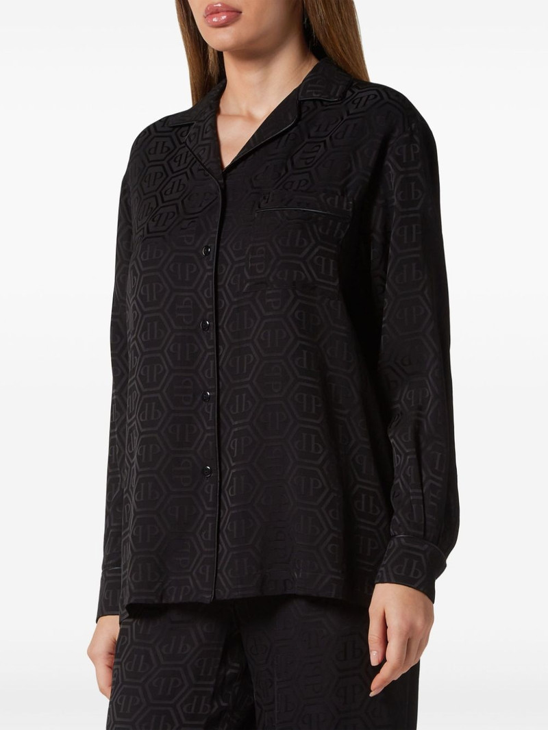 PHILIPP PLEIN monogram-pattern long-sleeve shirt outlook