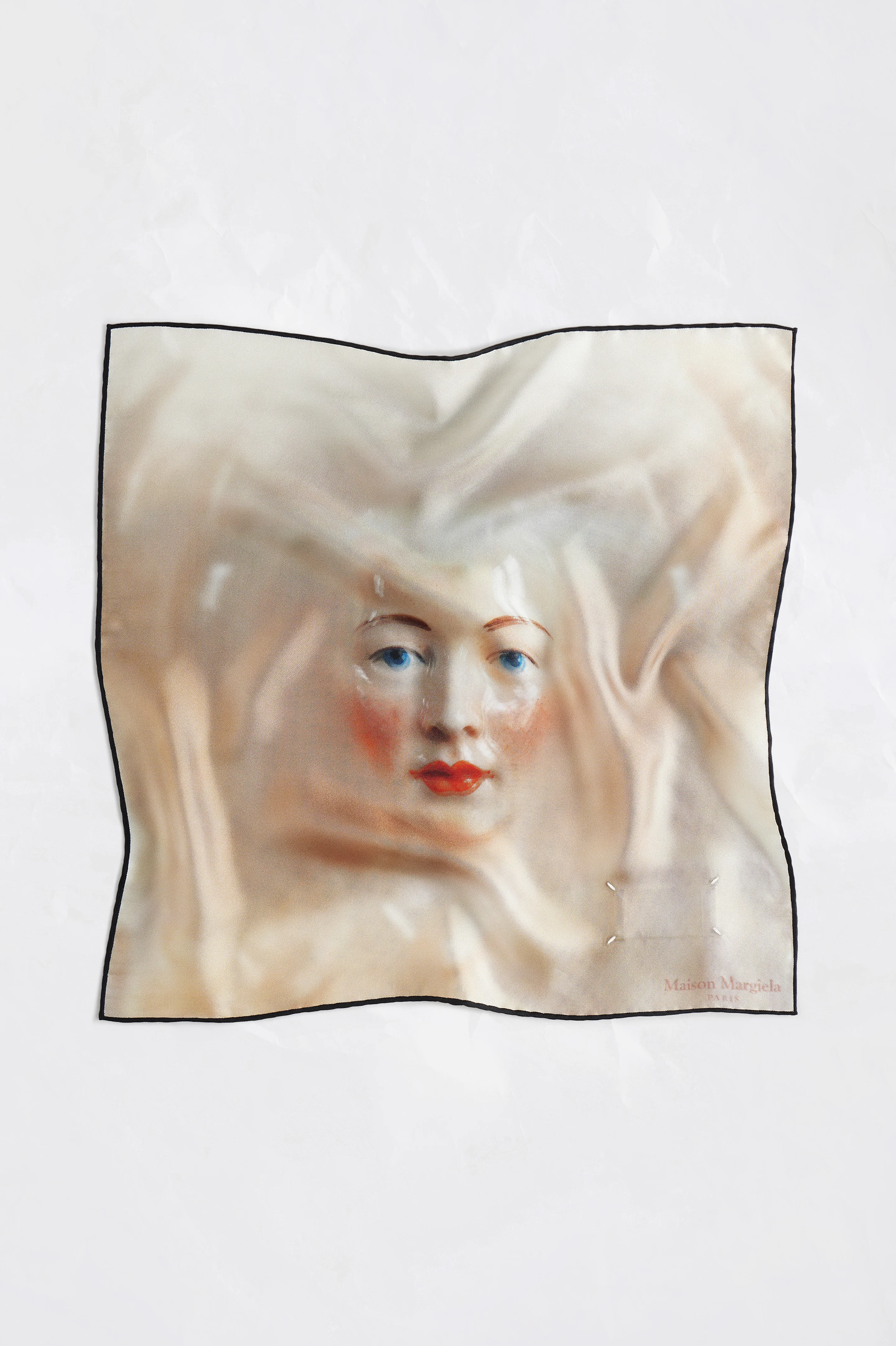 Porcelain Doll Print Silk Scarf - 1