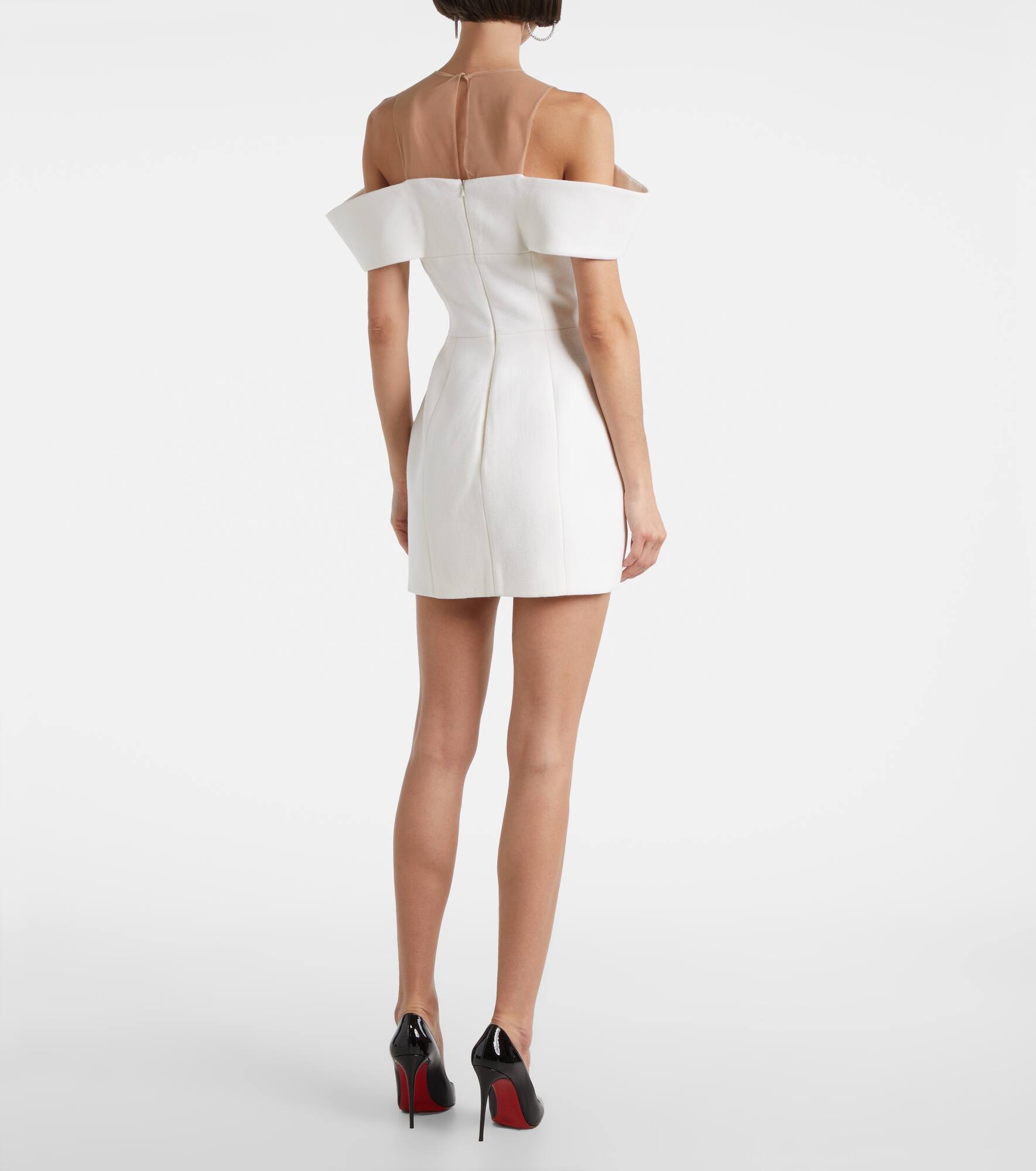 Off-shoulder wool minidress - 3