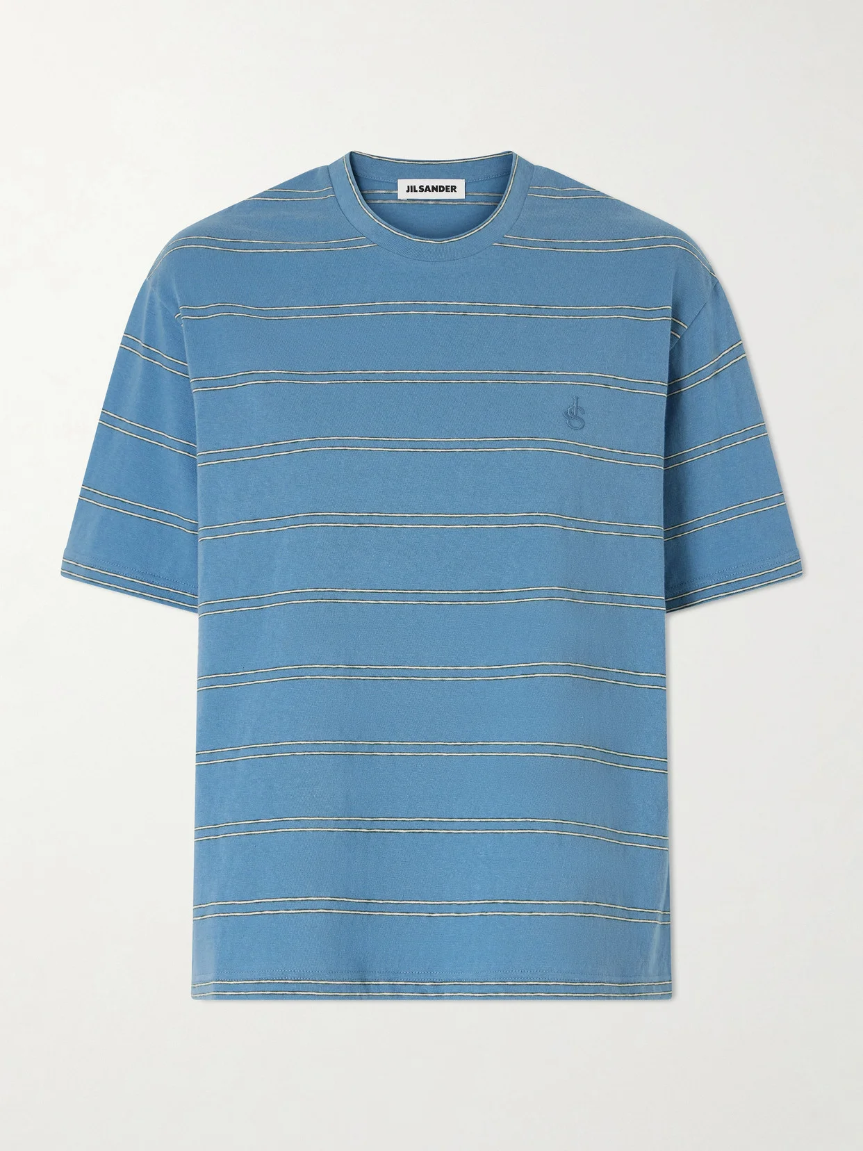 Logo-embossed Striped Cotton T-shirt - 1