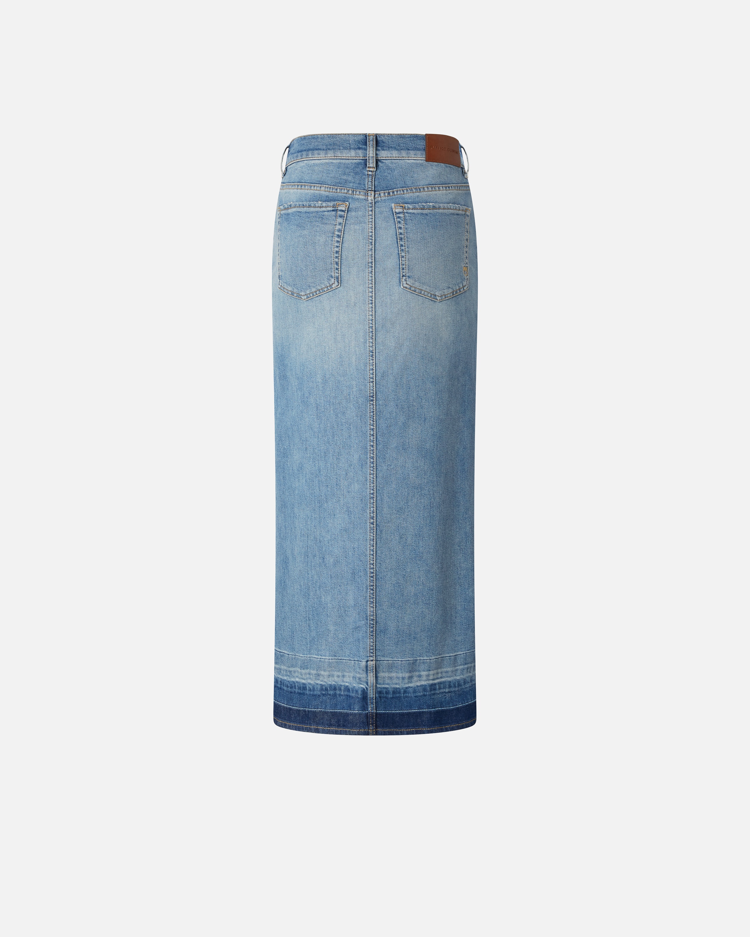 LONG SKIRT IN LIGHT DENIM WITH FRONT SLIT - 6