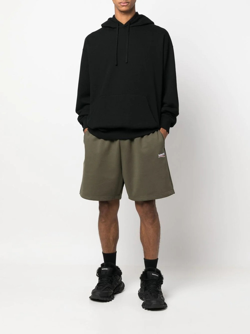 BALENCIAGA logo-print track shorts outlook