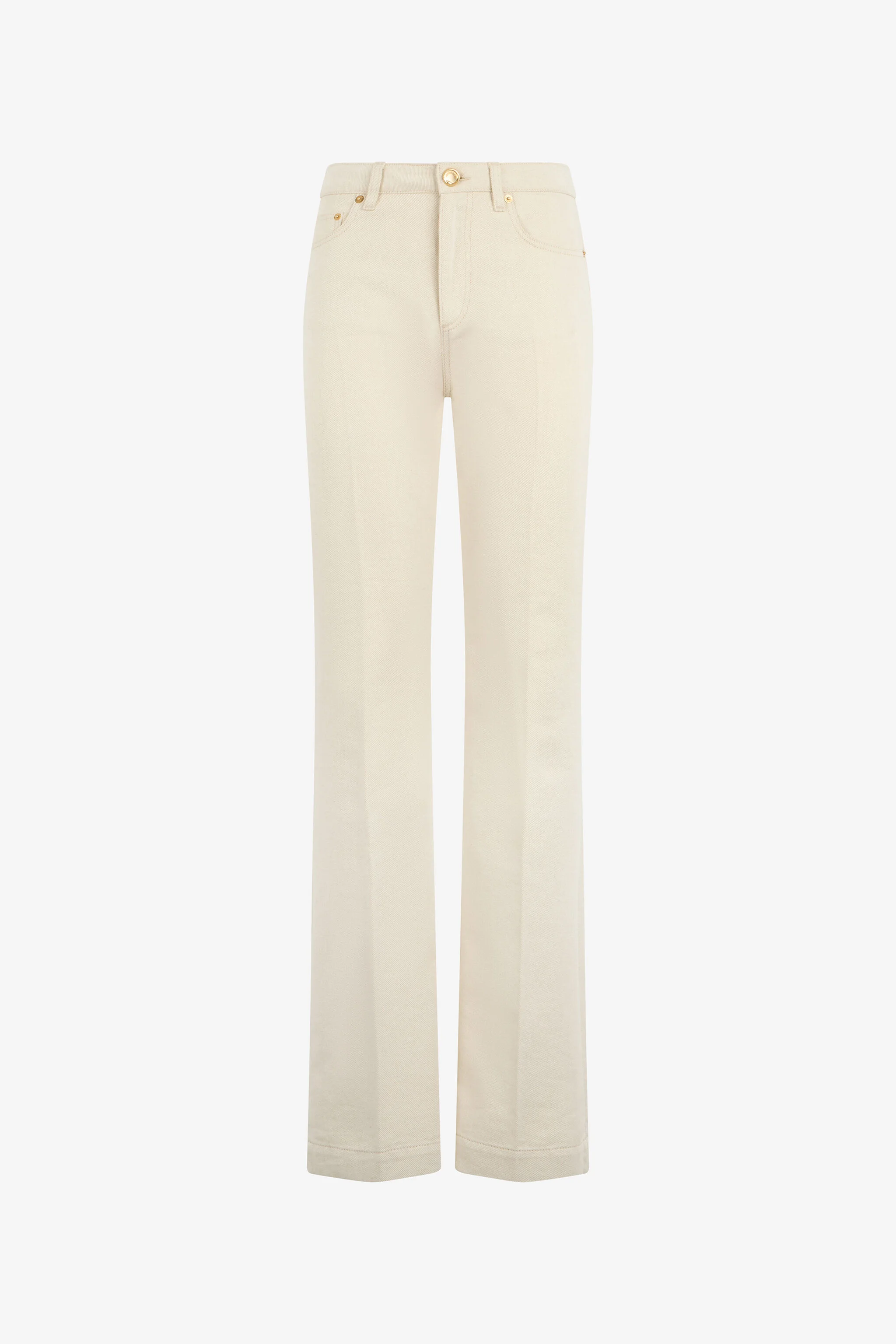 Flared Jeans With Gold Details - 1