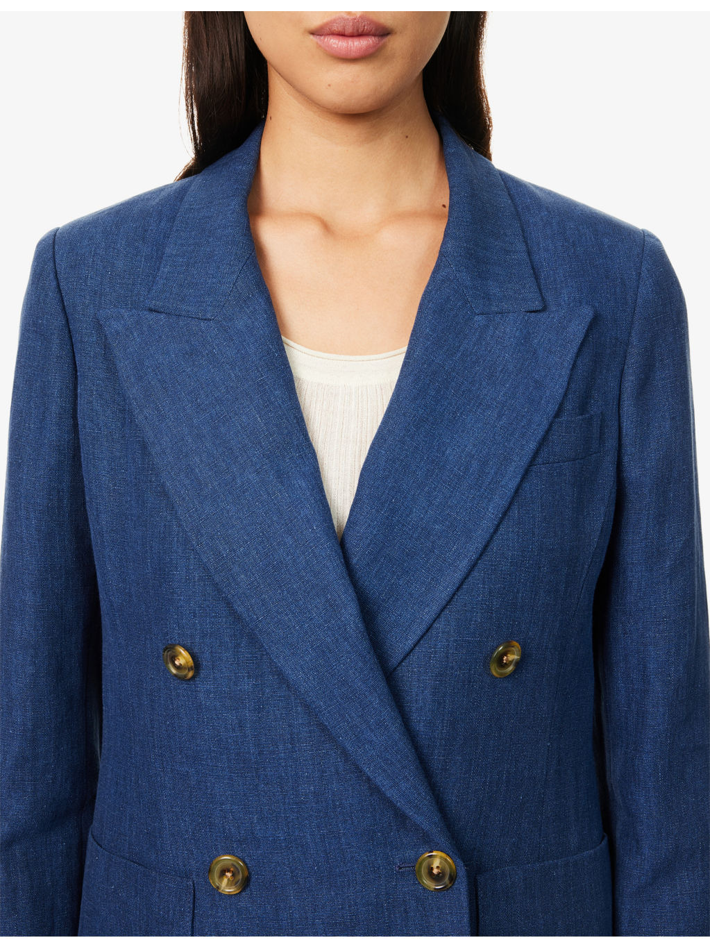 Citizens of Humanity x Argent Chelsea Peak-Lapels Linen Blazer - 5