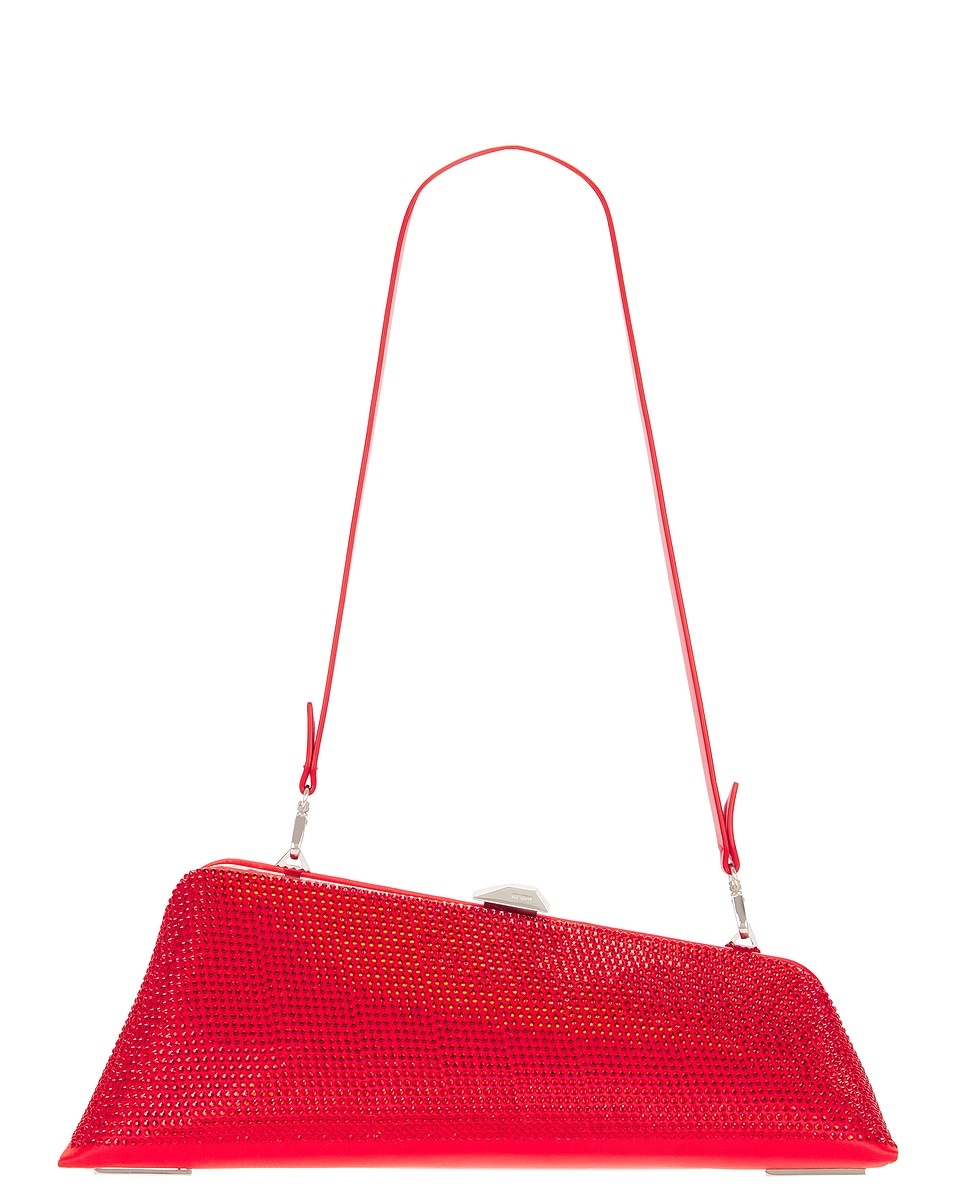 【関税込み】THE ATTICO LONG NIGHT CLUTCH WITH CRYSTAL DECORA The Attico Long Night crystal-embellished Clutch Bag | Grey