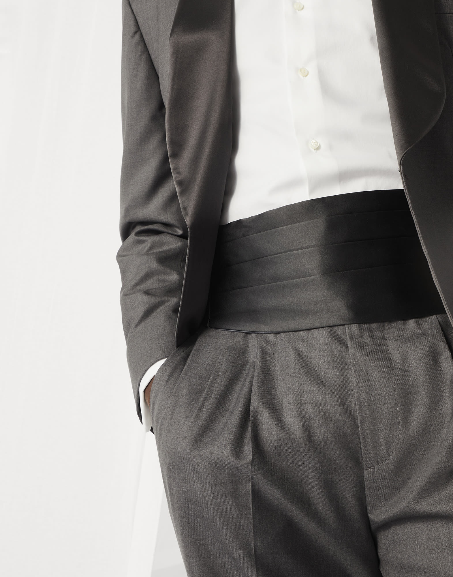Cotton and silk satin cummerbund - 3