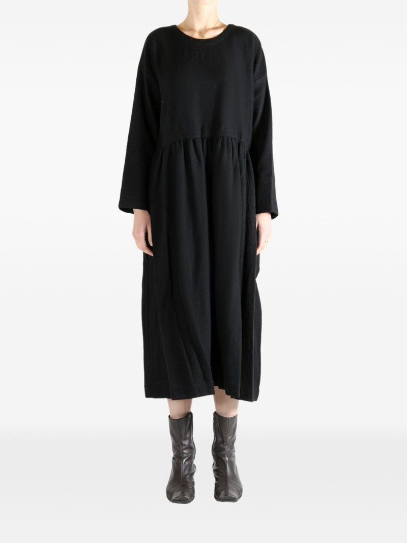 UMA WANG long-sleeve crew-neck midi dress outlook