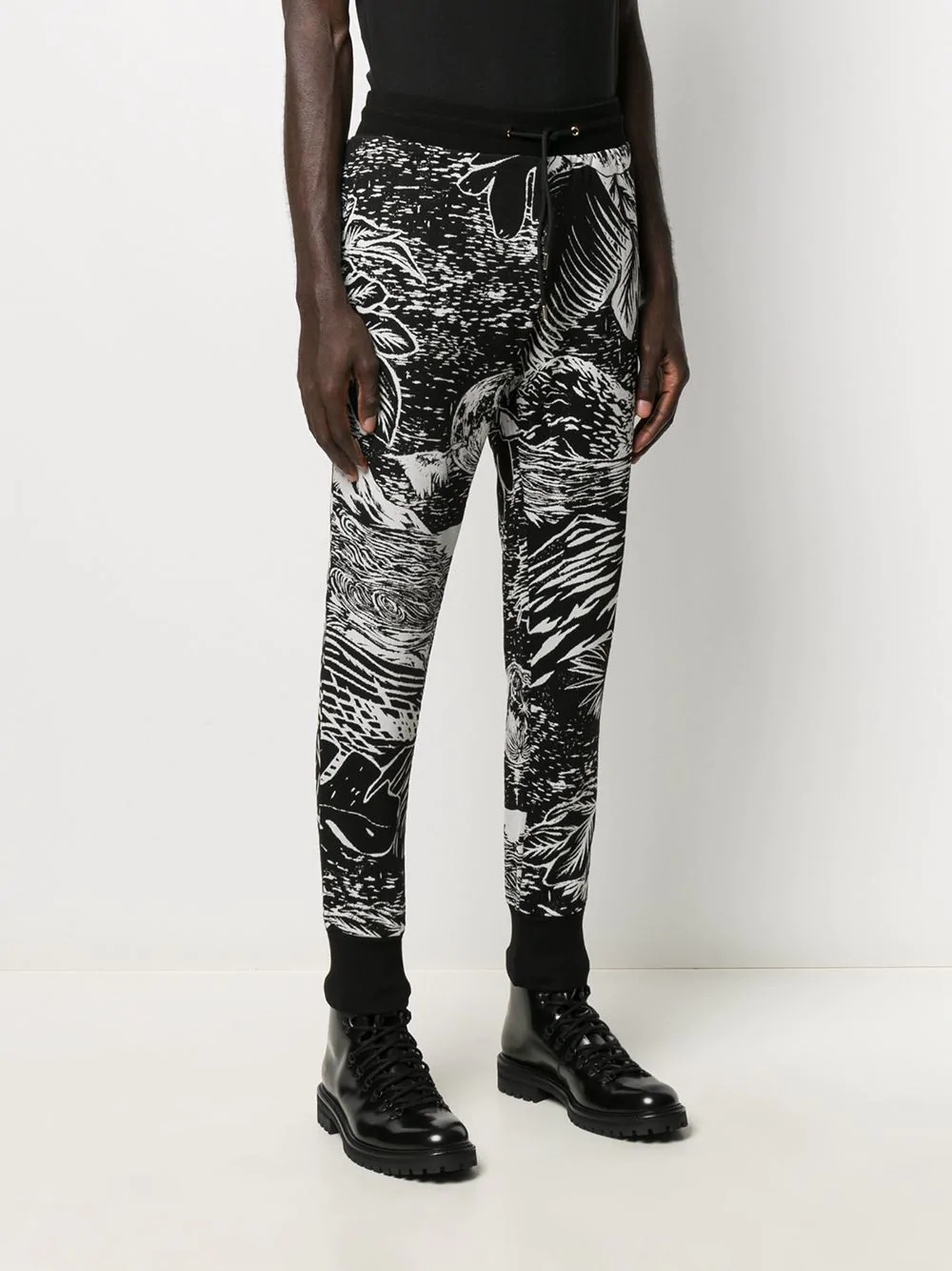 woodcut print trousers - 3