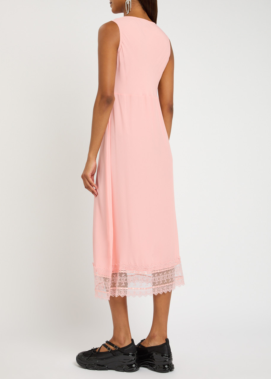 Simone Rocha Lace-hem Crepe de Chine Midi Slip Dress - 3
