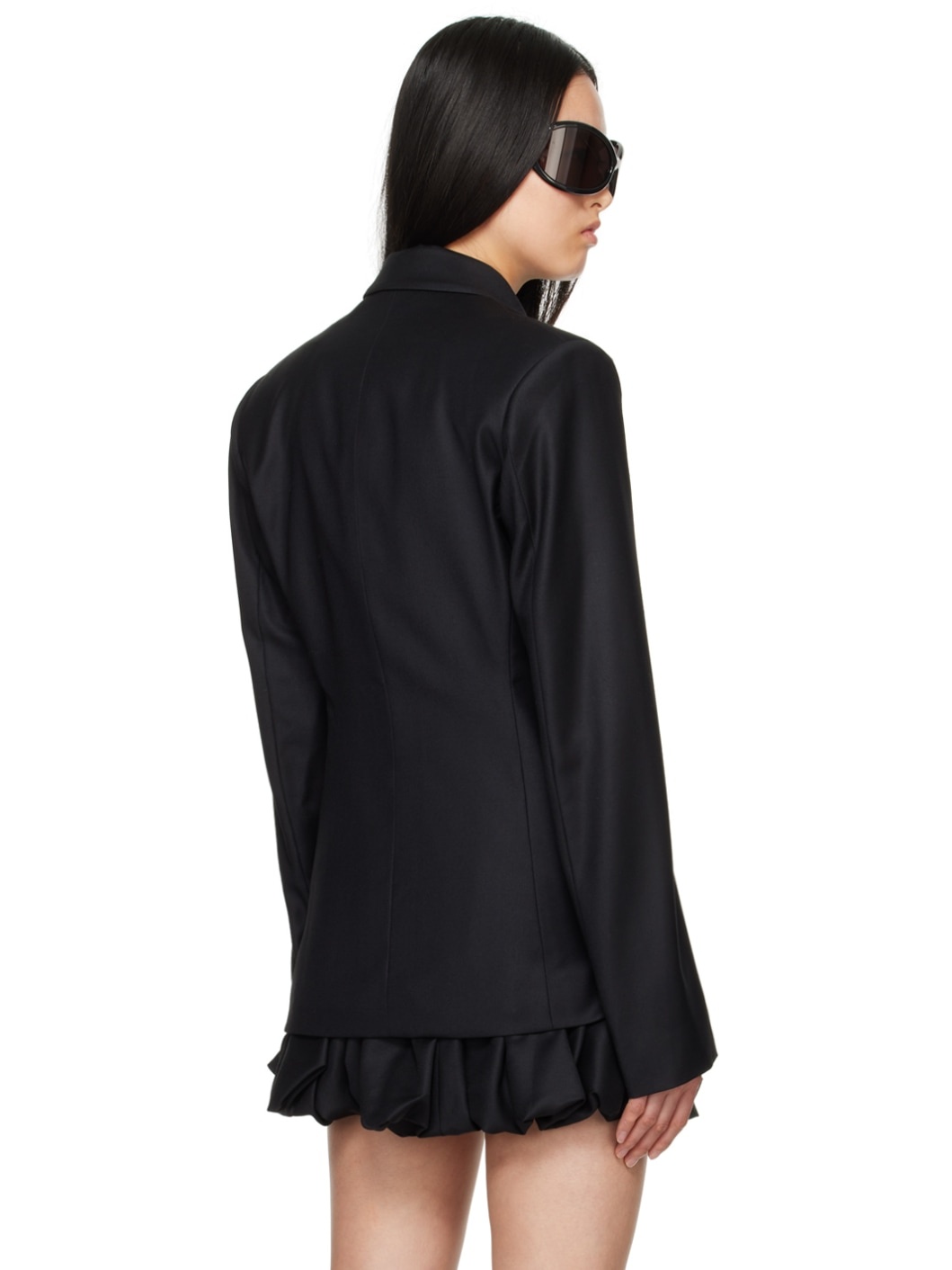 Black Offset Blazer - 3