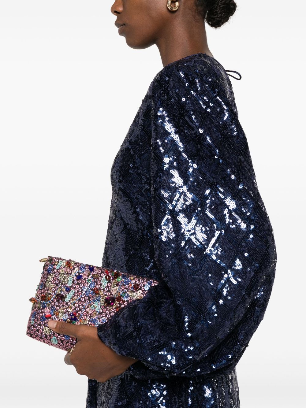 sequinned mini dress - 5