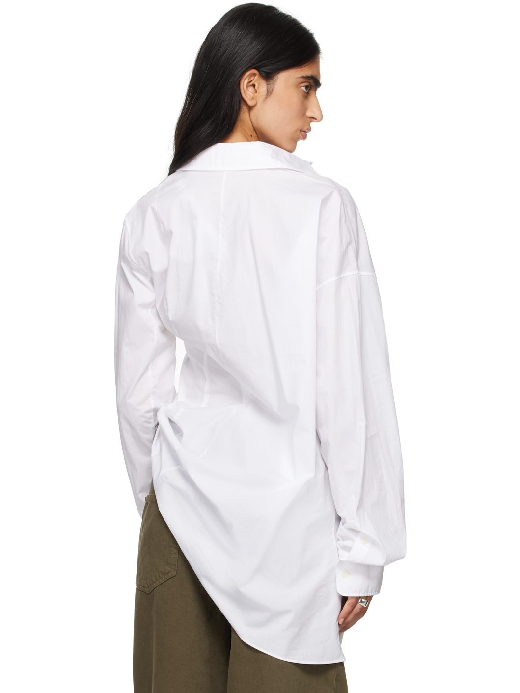 White Daria Drop Shoulder Shirt - 3