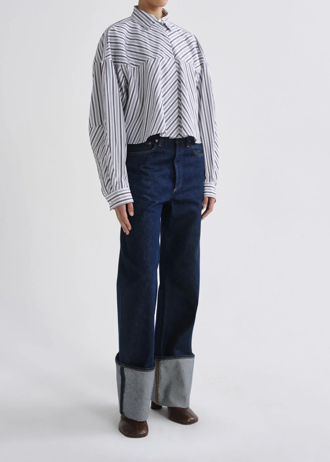 AGNES SHIRT IN MEYER STRIPE BRACKEN/BLUE - 1