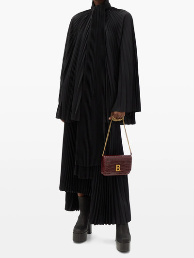 BALENCIAGA Pleated-satin cape top outlook