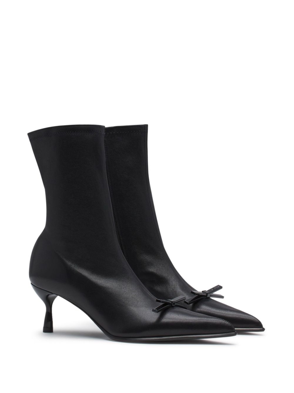 bow-detail leather ankle boots - 2