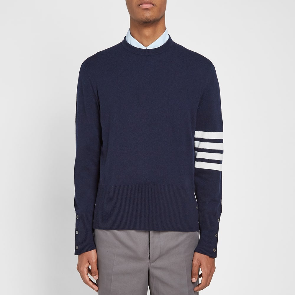 Thom Browne Arm Stripe Cashmere Crew Knit - 4