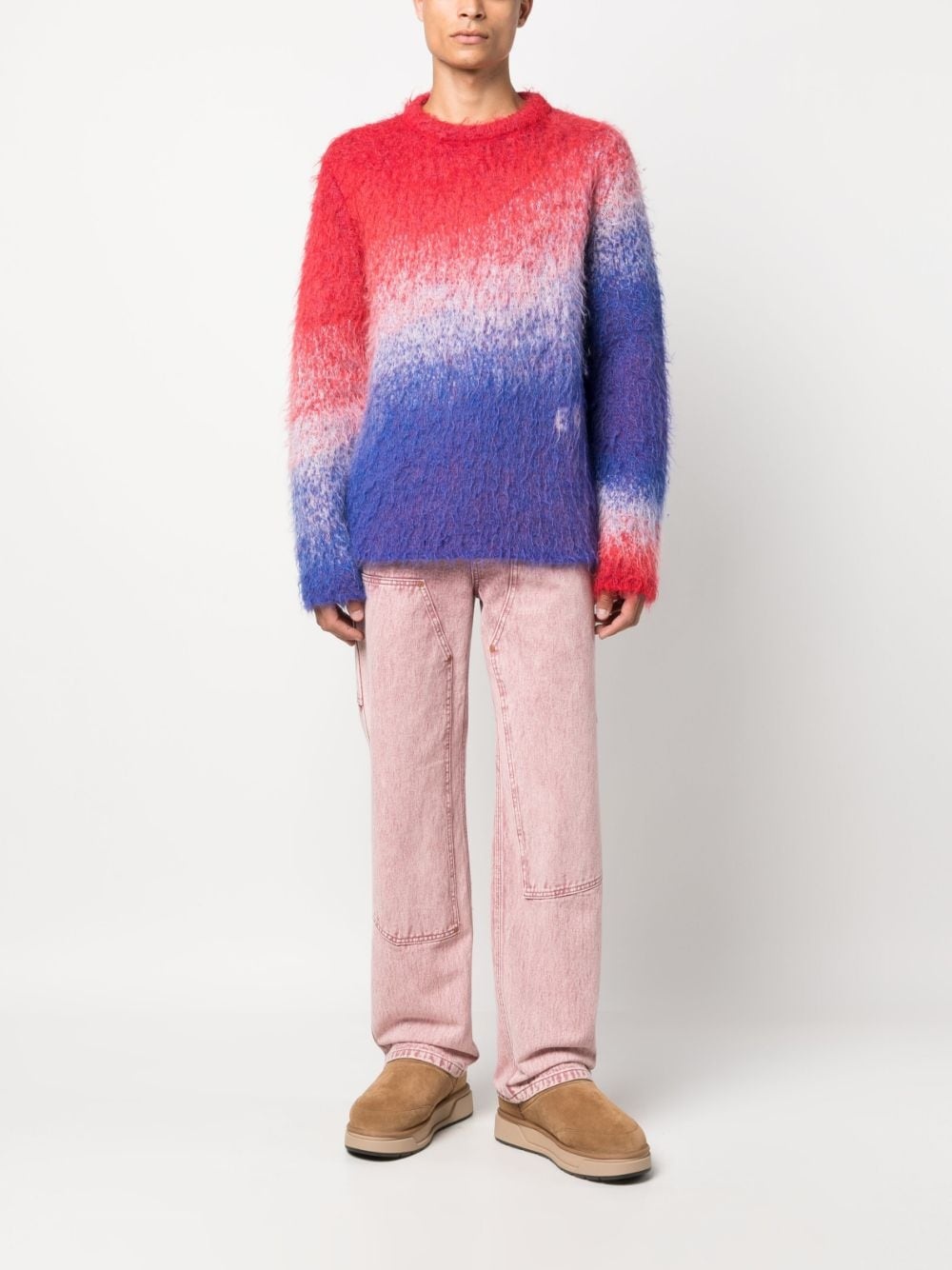 ombré-effect mohair-blend jumper - 3