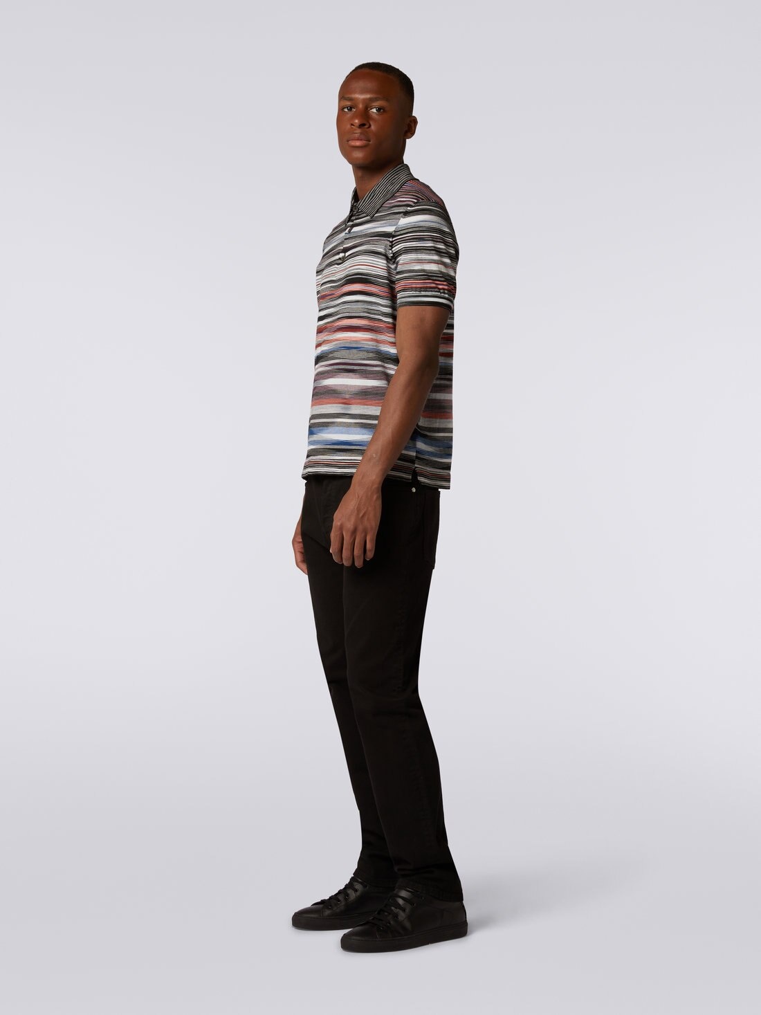 Short-sleeved polo shirt in slub cotton - 3