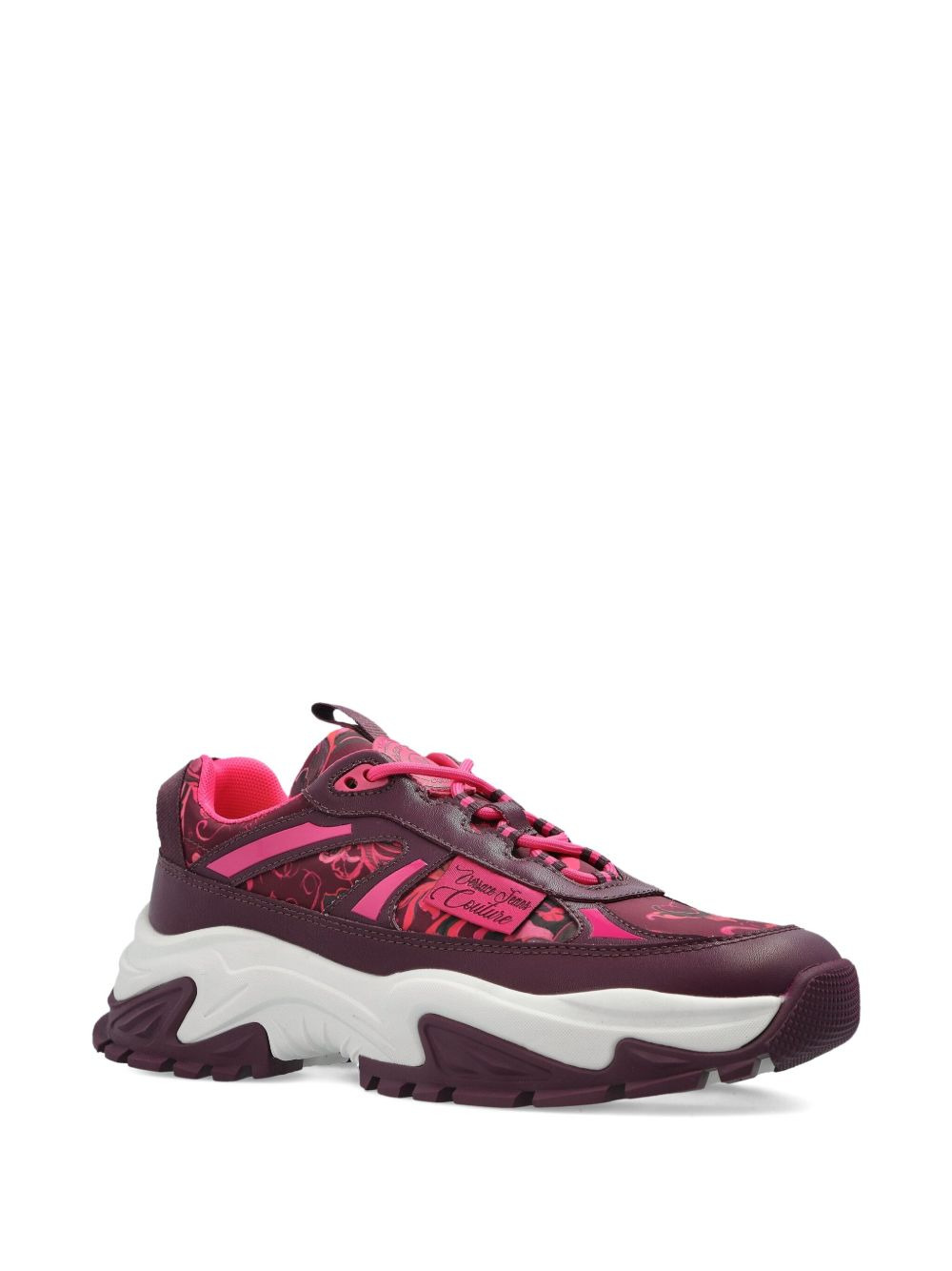 floral-print lace-up sneakers - 2