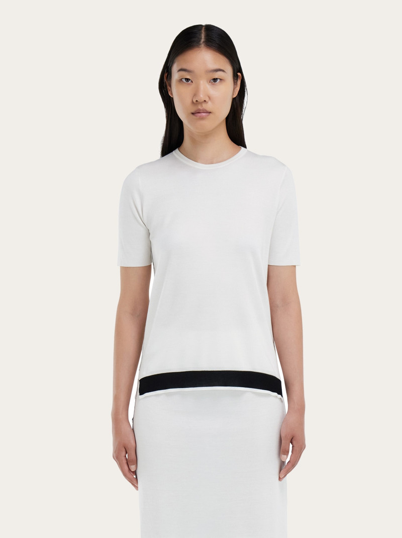 FERRAGAMO Knitted silk T-shirt outlook