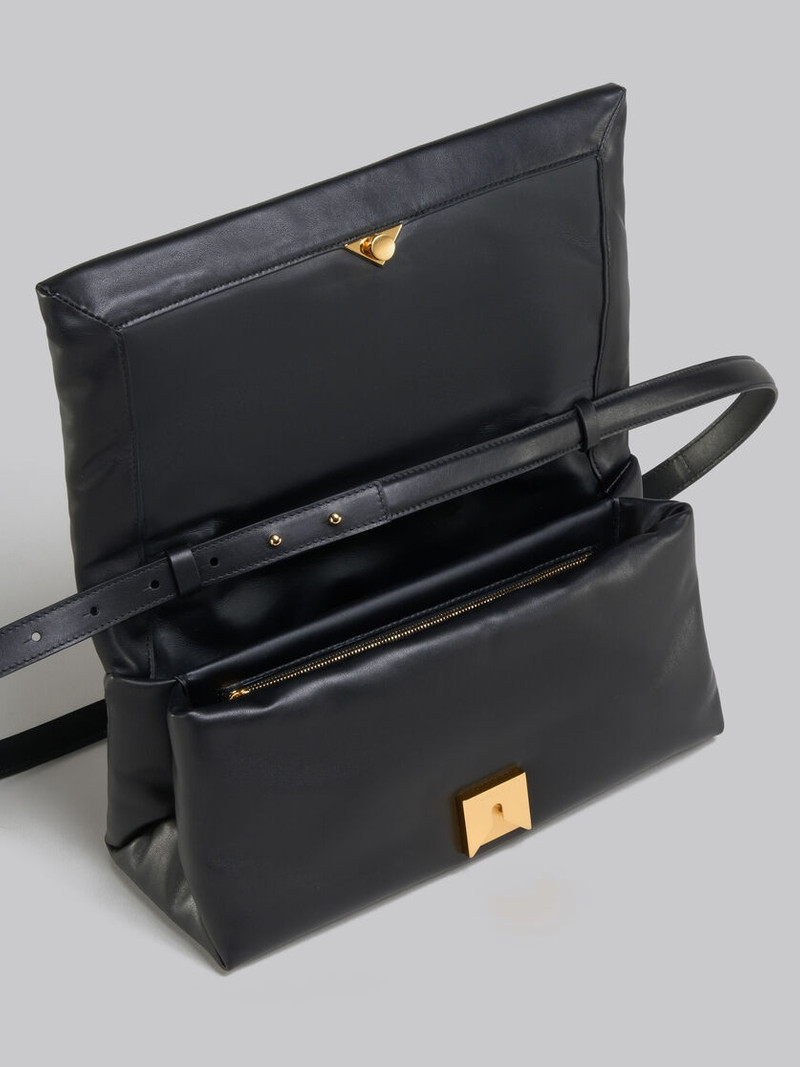 BLACK LEATHER PRISMA TOP HANDLE BAG 3