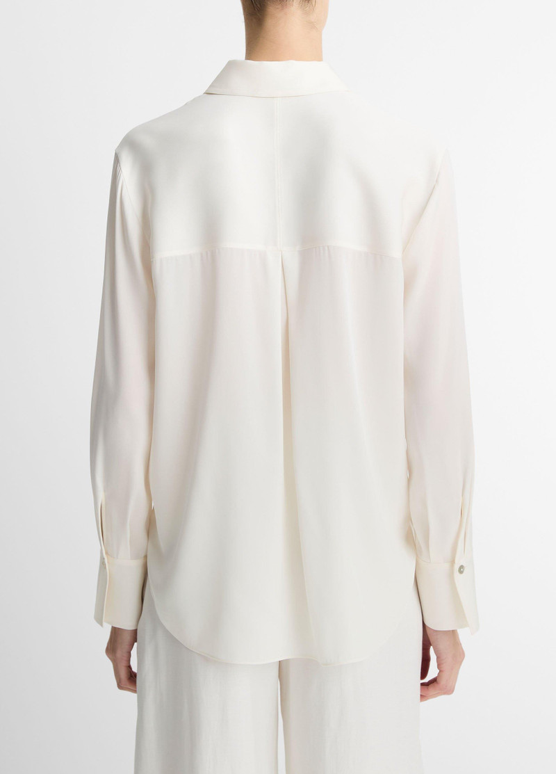 Vince Stretch-Silk Button-Front Blouse outlook