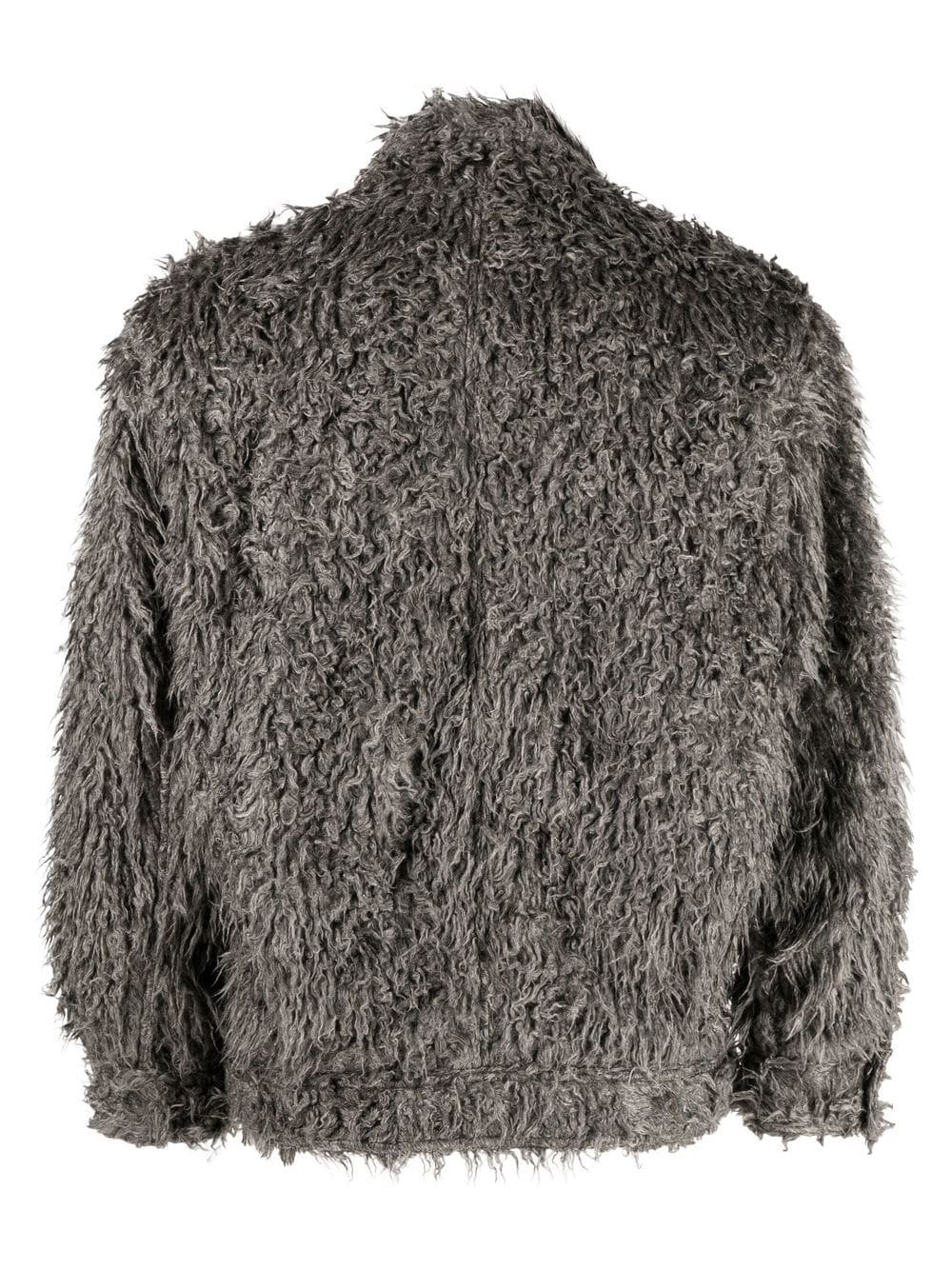 pain-splatter faux-shearling jacket - 2