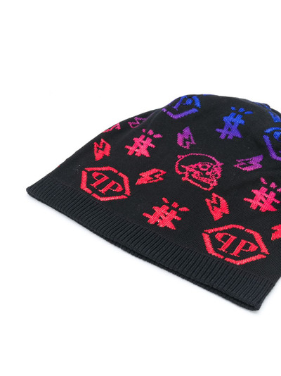 PHILIPP PLEIN monogram intarsia beanie outlook