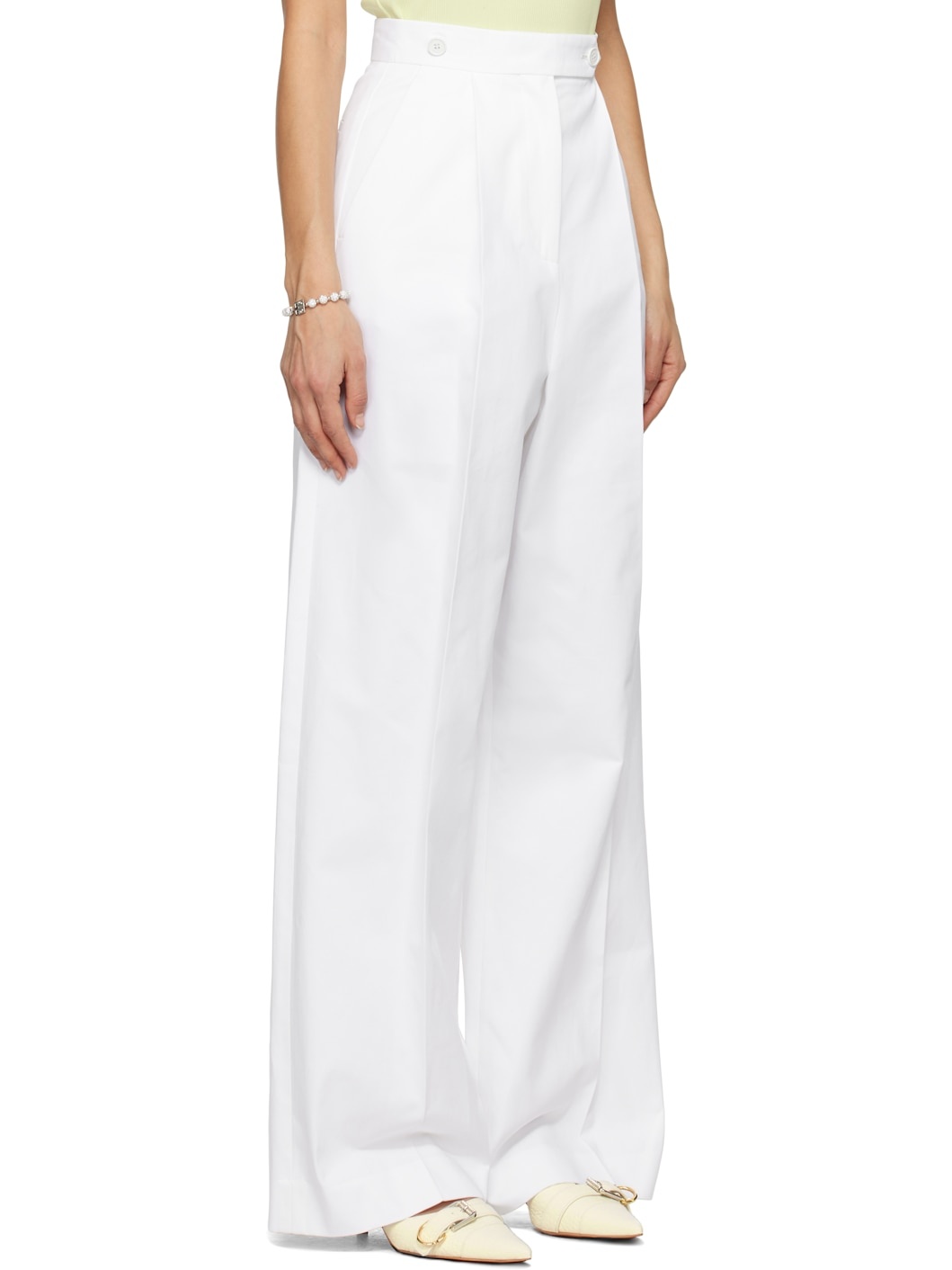 White Pleated Trousers - 2