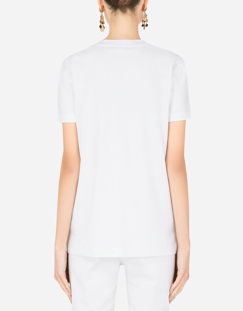 Jersey T-shirt with Dolce & Gabbana embroidery 3