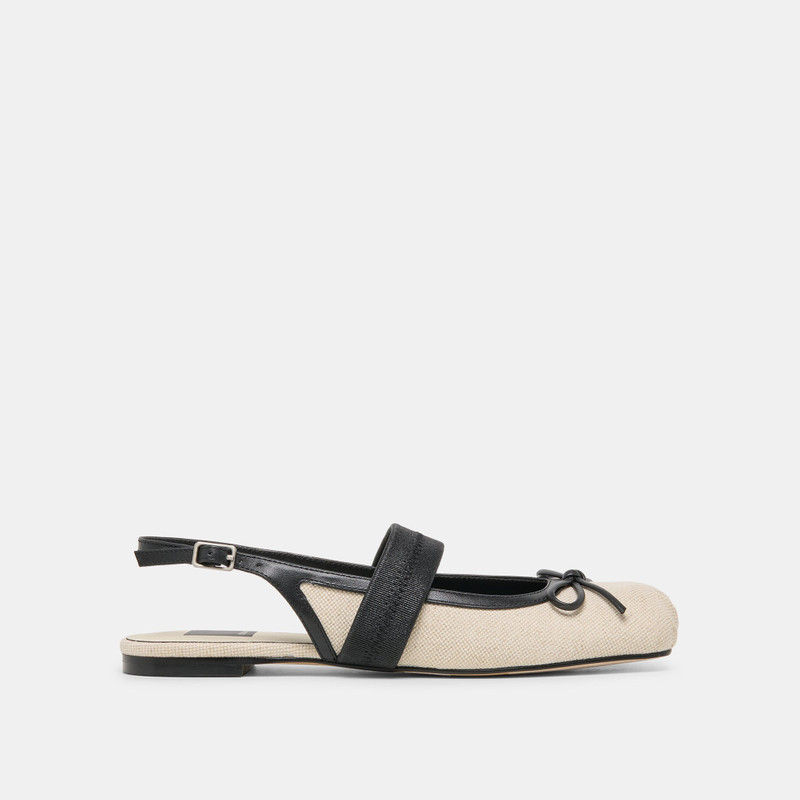 GRIFAN FLATS NATURAL BLACK LINEN 1