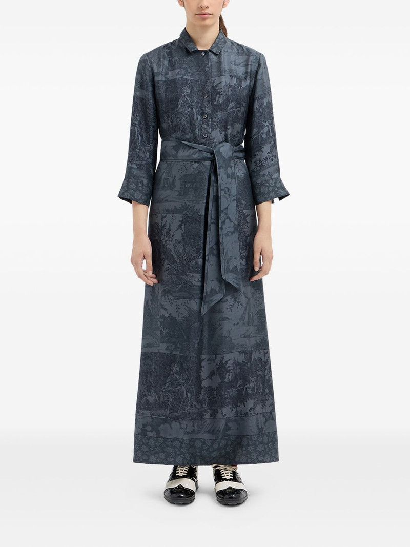Pierre-Louis Mascia landscape-print belted maxi dress outlook