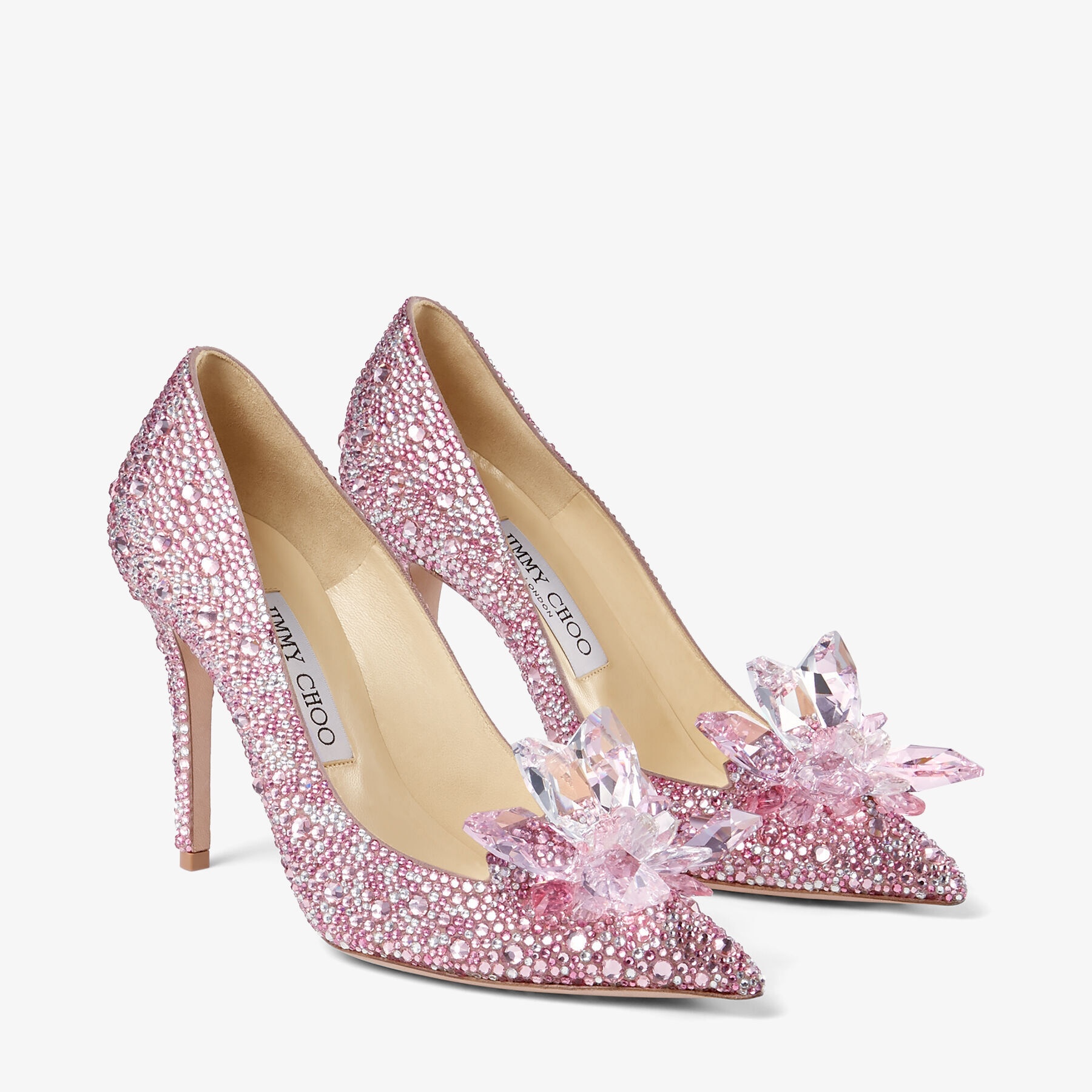 Avril
Rose Mix Suede and Crystal Covered Pointy Toe Pumps - 2