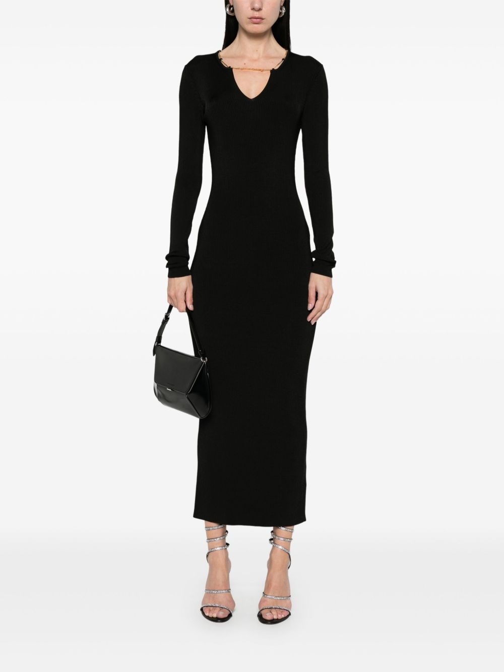 plate chain-detailed maxi dress - 2