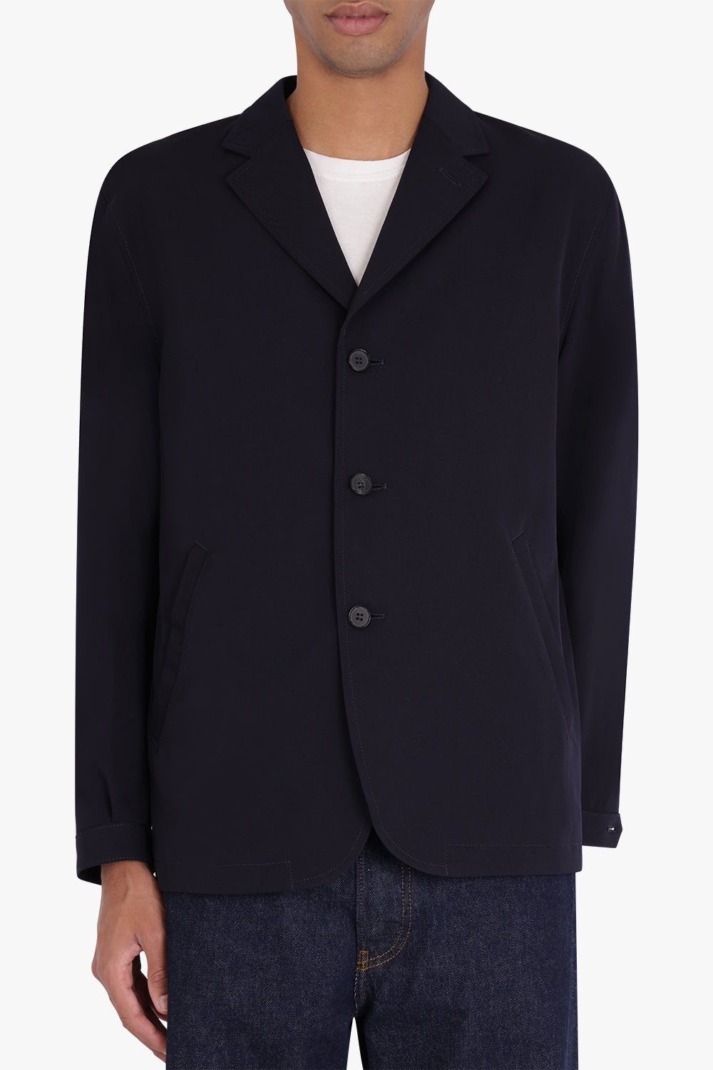 WOOL GABARDINE BLAZER | NAVY - 3