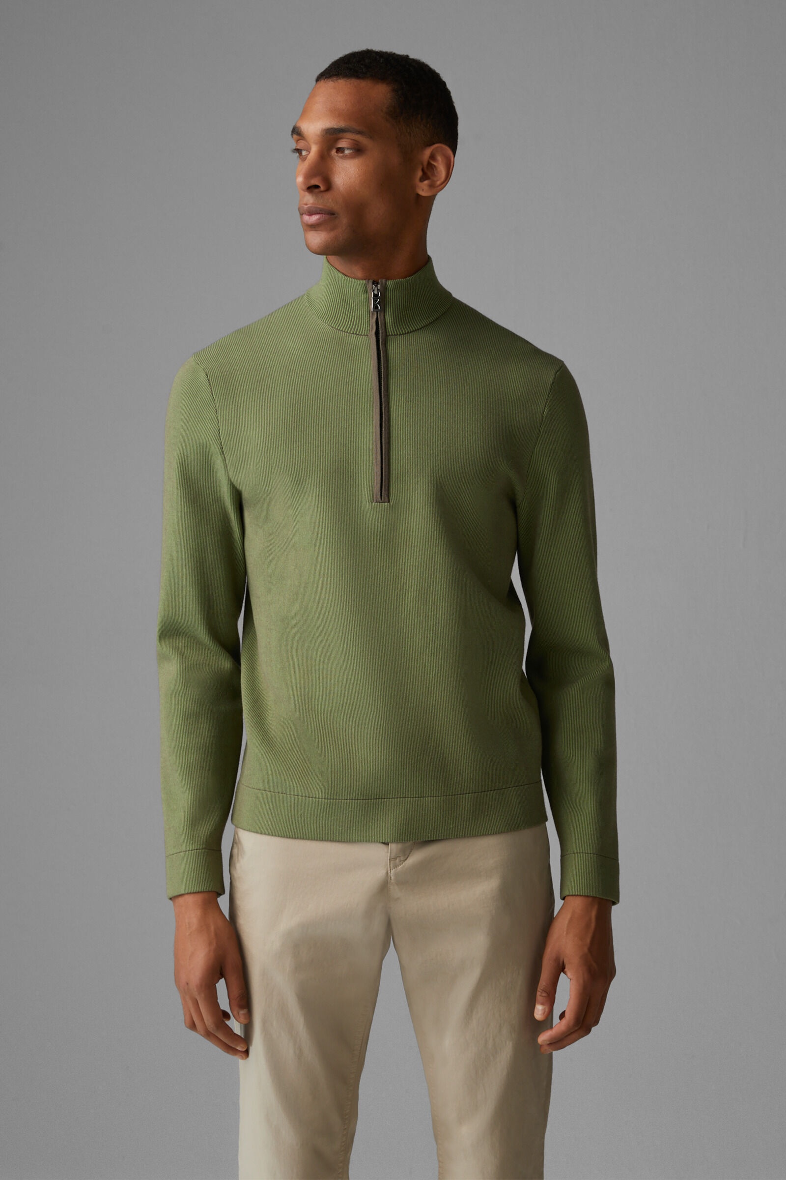 Lennard Half-zip pullover in Green - 2