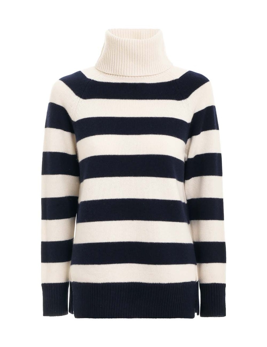 STRIPED ROLL NECK SWEATER - 1