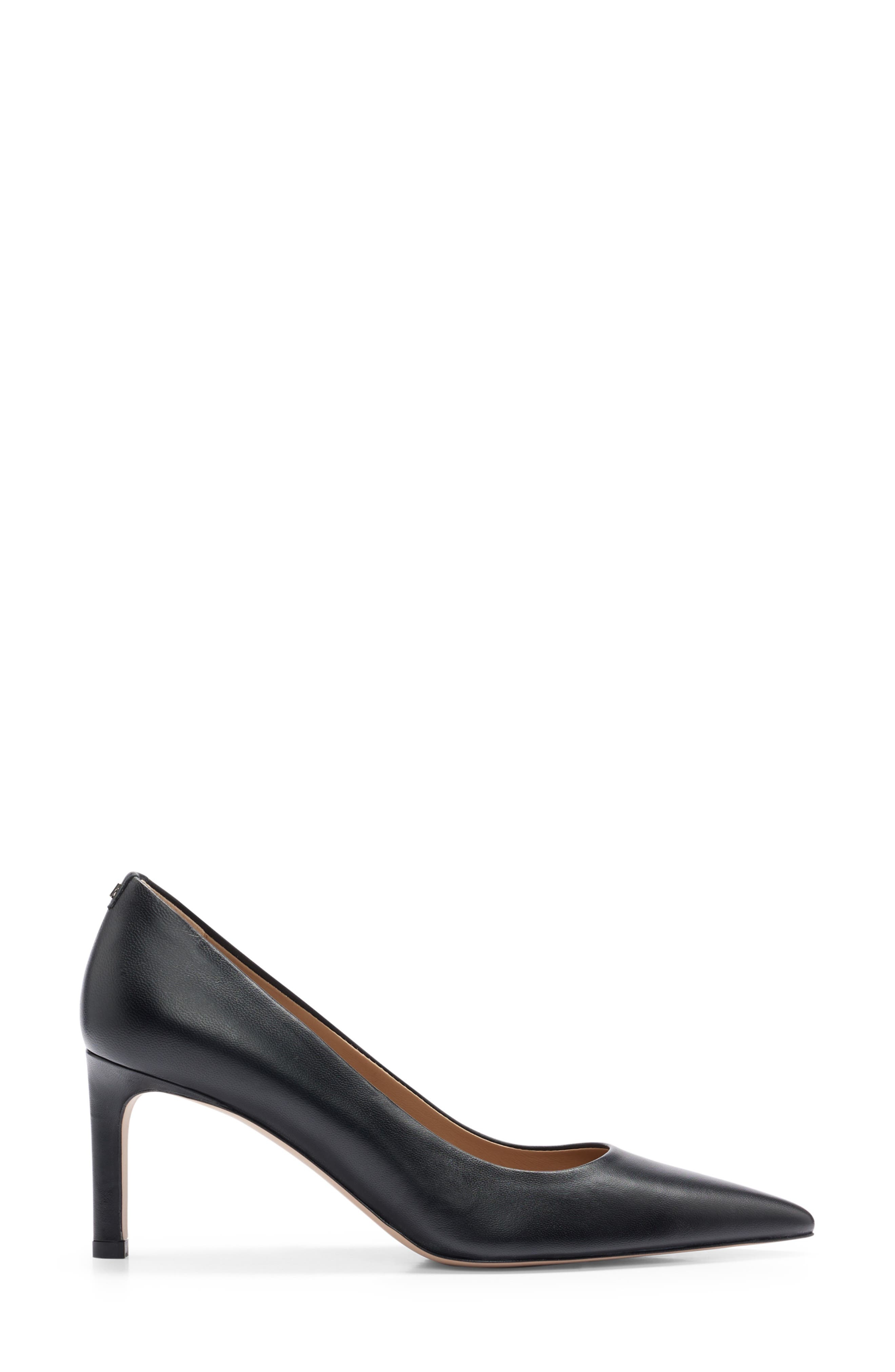 BOSS Janet Pointed Toe Pump in Black Leather at Nordstrom - 3