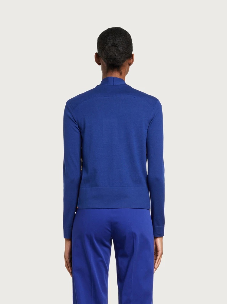 CARDIGAN WITH SILK INSERTS - 3