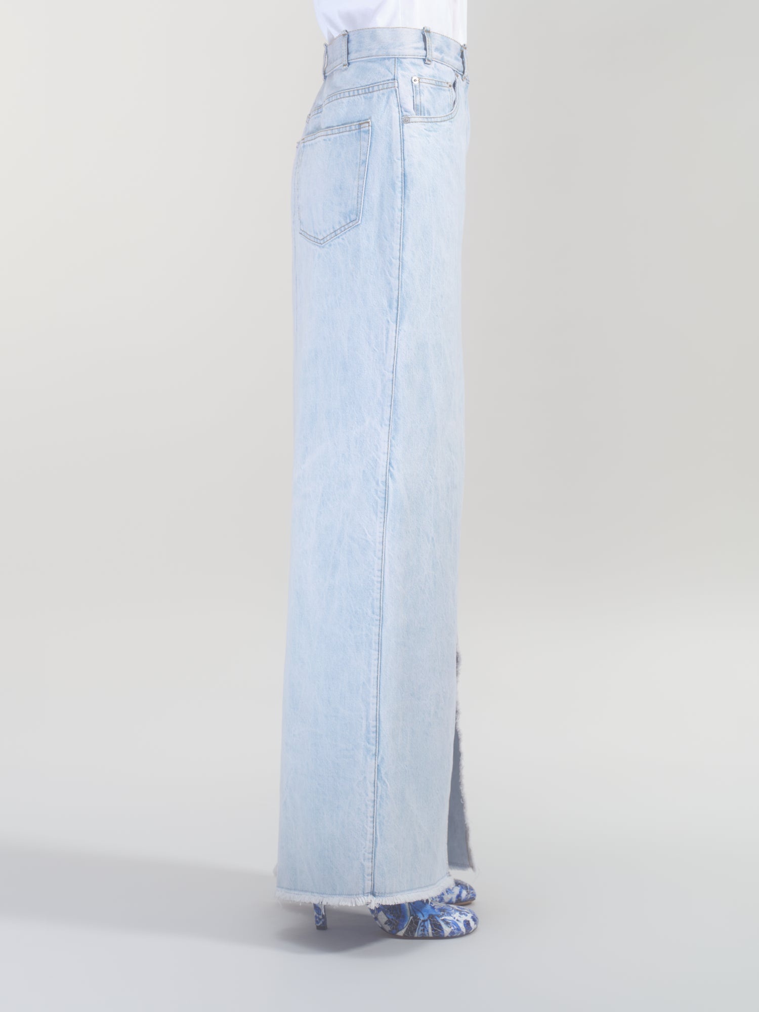 LONG DENIM SKIRT - 3